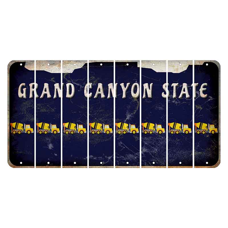 Arizona Navy Cut License Plate Strips (Set of 8) Cement Truck