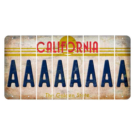 California The Golden State Cut License Plate Strips (Set of 8) A