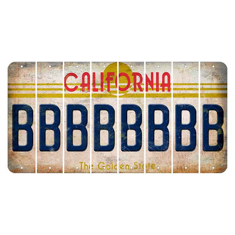 California The Golden State Cut License Plate Strips (Set of 8) B