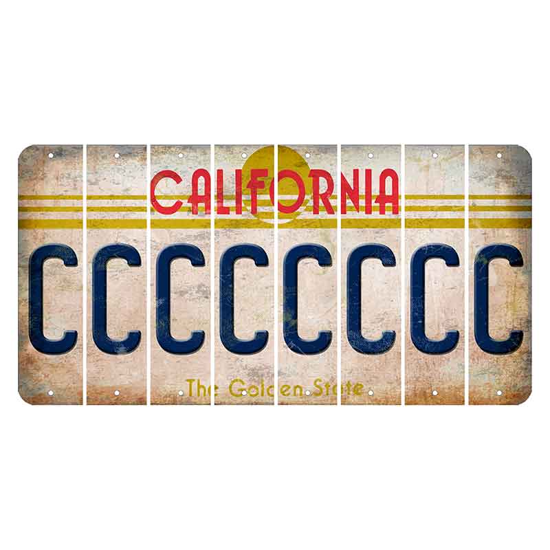 California The Golden State Cut License Plate Strips (Set of 8) C