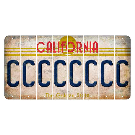 California The Golden State Cut License Plate Strips (Set of 8) C