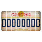California The Golden State Cut License Plate Strips (Set of 8) D