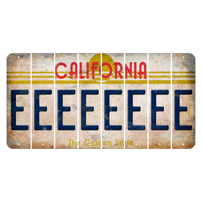 California The Golden State Cut License Plate Strips (Set of 8) E