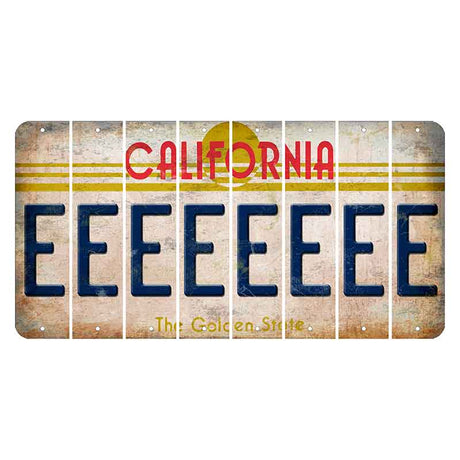 California The Golden State Cut License Plate Strips (Set of 8) E