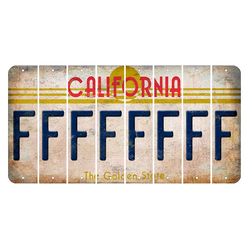 California The Golden State Cut License Plate Strips (Set of 8) F