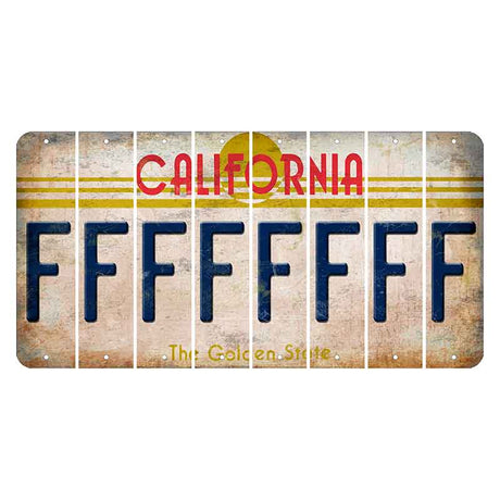 California The Golden State Cut License Plate Strips (Set of 8) F