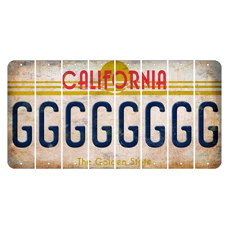 California The Golden State Cut License Plate Strips (Set of 8) G