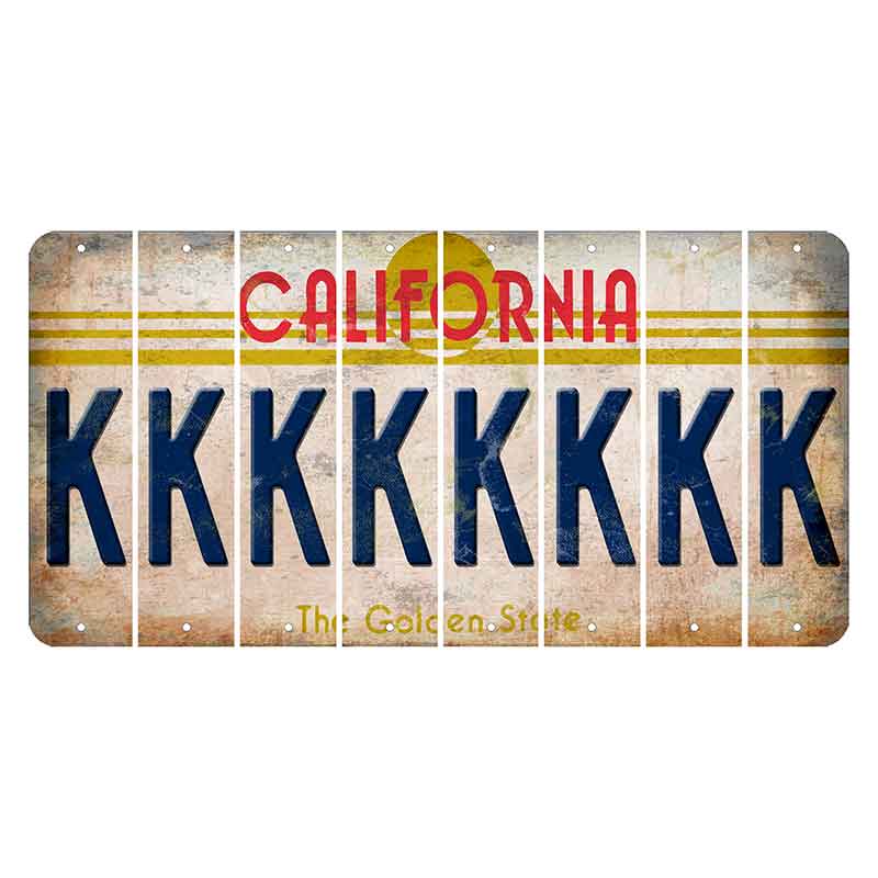 California The Golden State Cut License Plate Strips (Set of 8) K