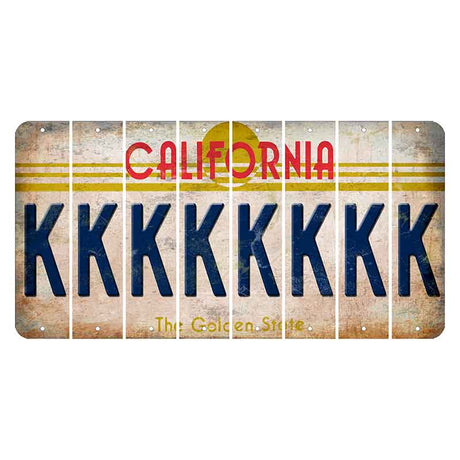 California The Golden State Cut License Plate Strips (Set of 8) K