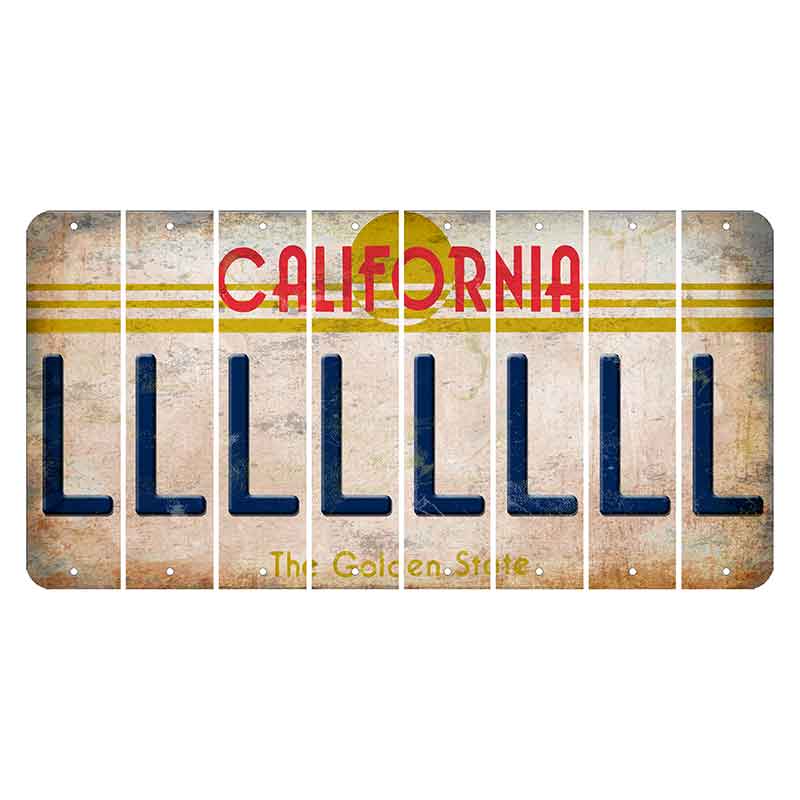 California The Golden State Cut License Plate Strips (Set of 8) L