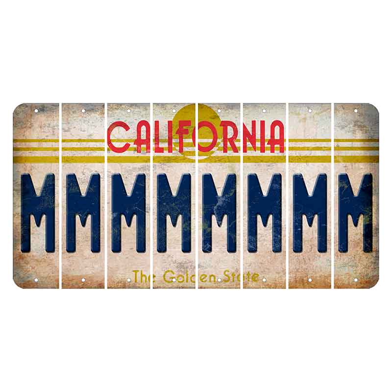California The Golden State Cut License Plate Strips (Set of 8) M