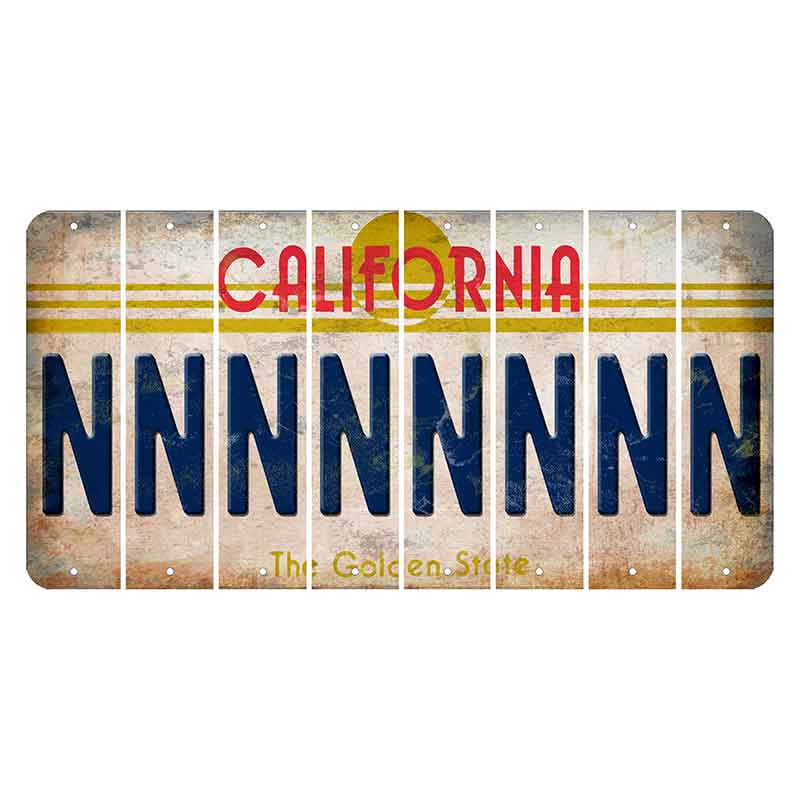 California The Golden State Cut License Plate Strips (Set of 8) N
