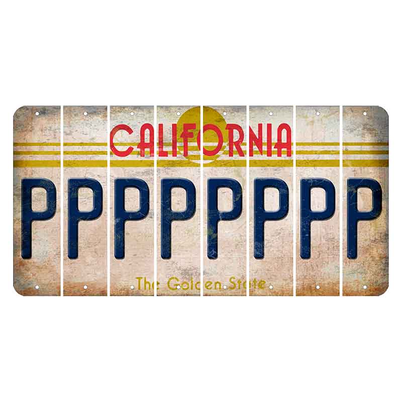 California The Golden State Cut License Plate Strips (Set of 8) P