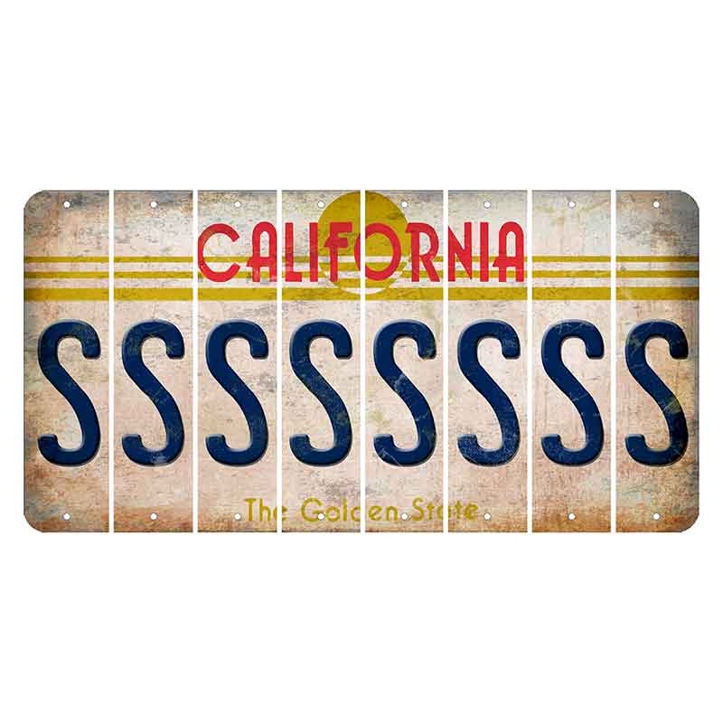 California The Golden State Cut License Plate Strips (Set of 8) S