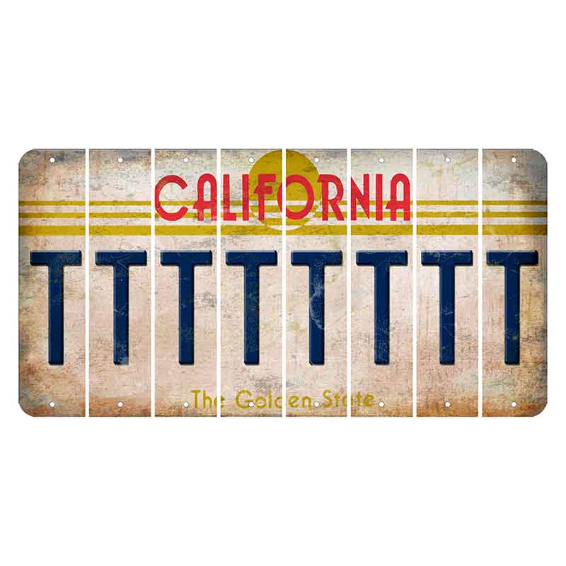 California The Golden State Cut License Plate Strips (Set of 8) T