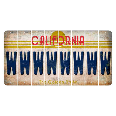 California The Golden State Cut License Plate Strips (Set of 8) W