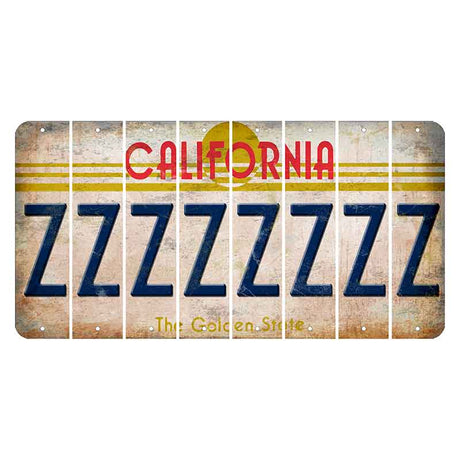 California The Golden State Cut License Plate Strips (Set of 8) Z