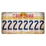 California The Golden State Cut License Plate Strips (Set of 8) 2