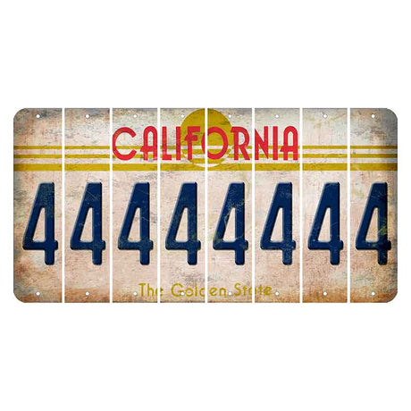 California The Golden State Cut License Plate Strips (Set of 8) 4