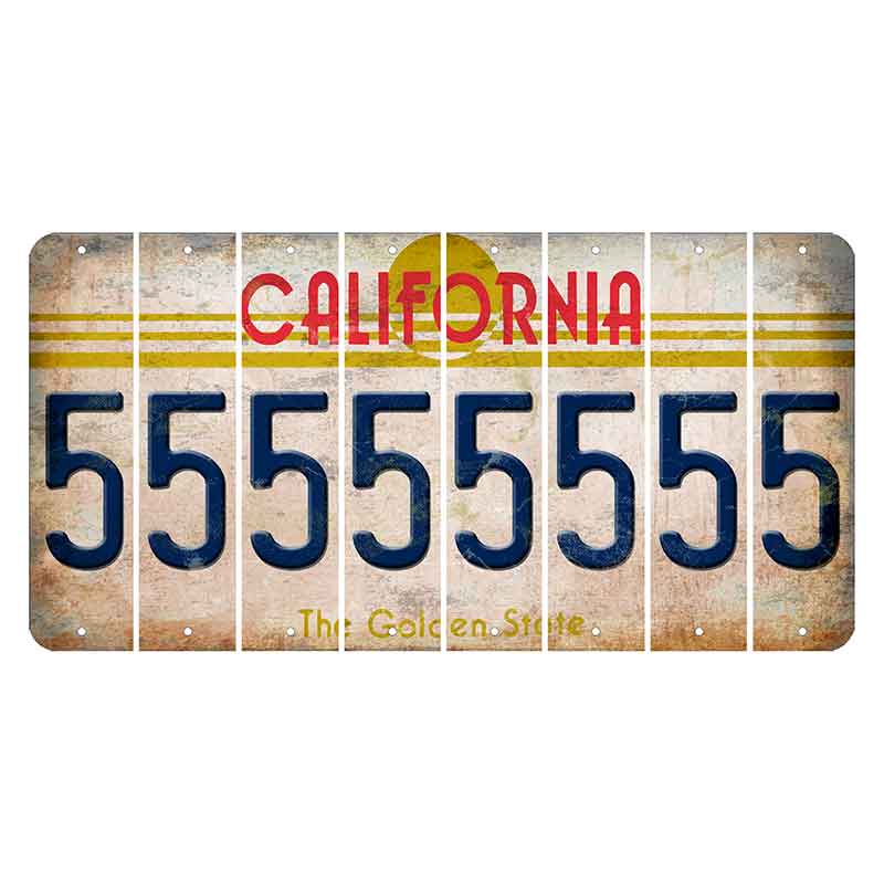 California The Golden State Cut License Plate Strips (Set of 8) 5