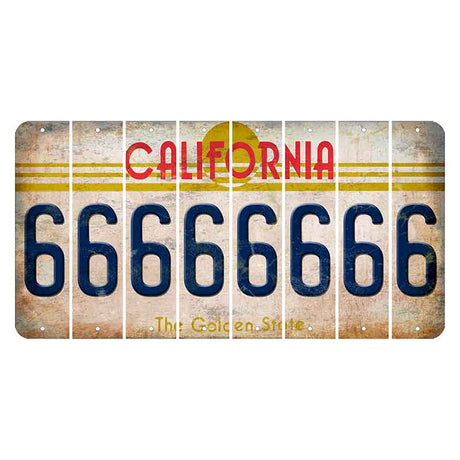 California The Golden State Cut License Plate Strips (Set of 8) 6