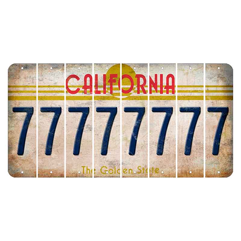 California The Golden State Cut License Plate Strips (Set of 8) 7