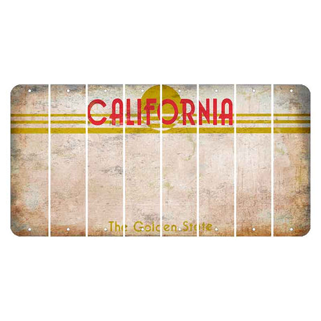 California The Golden State Cut License Plate Strips (Set of 8) Blank