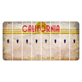 California The Golden State Cut License Plate Strips (Set of 8) Apostrophe