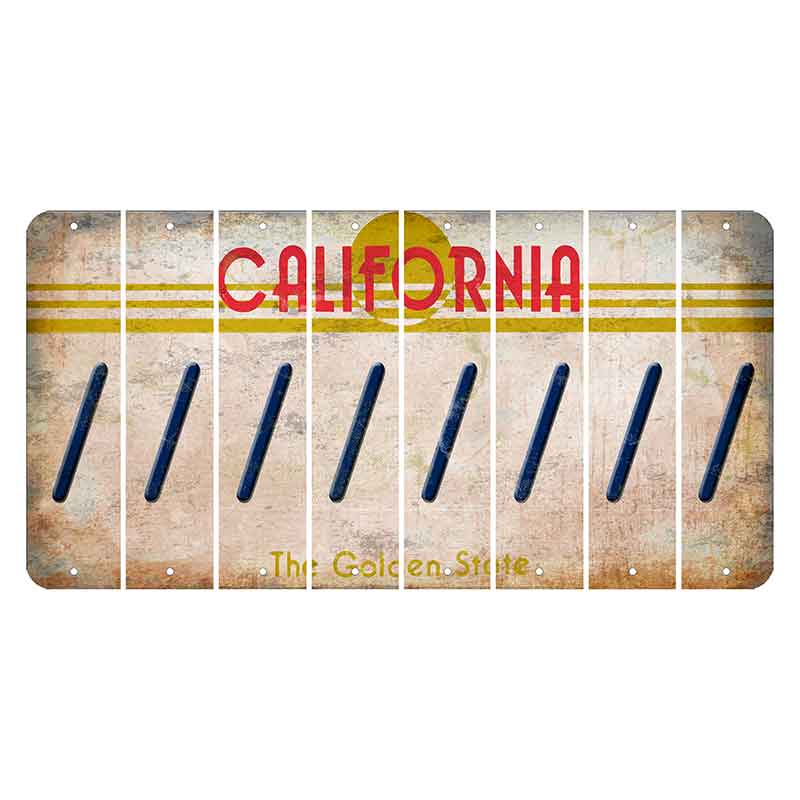 California The Golden State Cut License Plate Strips (Set of 8) Forward Slash