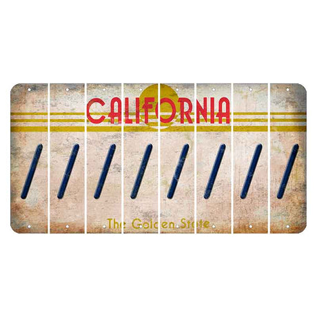 California The Golden State Cut License Plate Strips (Set of 8) Forward Slash
