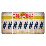 California The Golden State Cut License Plate Strips (Set of 8) Hashtag
