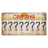 California The Golden State Cut License Plate Strips (Set of 8) Question Mark