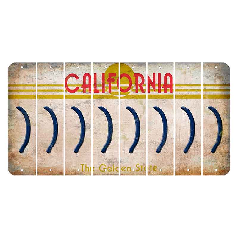 California The Golden State Cut License Plate Strips (Set of 8) Parenthesis - Right