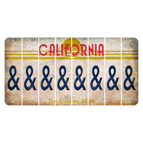 California The Golden State Cut License Plate Strips (Set of 8) And Sign