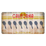 California The Golden State Cut License Plate Strips (Set of 8) Tennis Racket