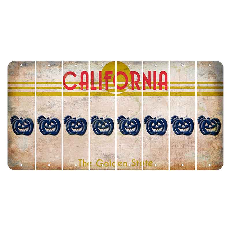 California The Golden State Cut License Plate Strips (Set of 8) Pumpkin