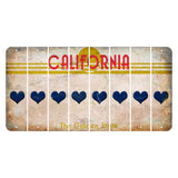 California The Golden State Cut License Plate Strips (Set of 8) Heart