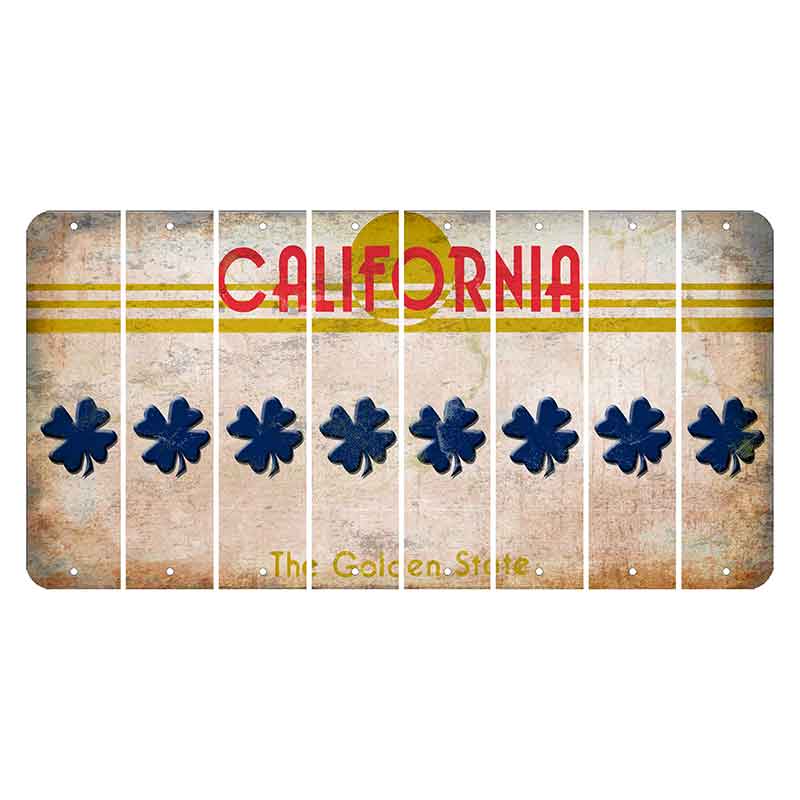 California The Golden State Cut License Plate Strips (Set of 8) Shamrock