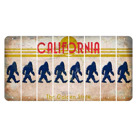 California The Golden State Cut License Plate Strips (Set of 8) Bigfoot