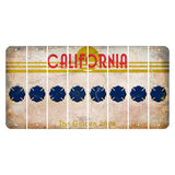 California The Golden State Cut License Plate Strips (Set of 8) Fire Badge
