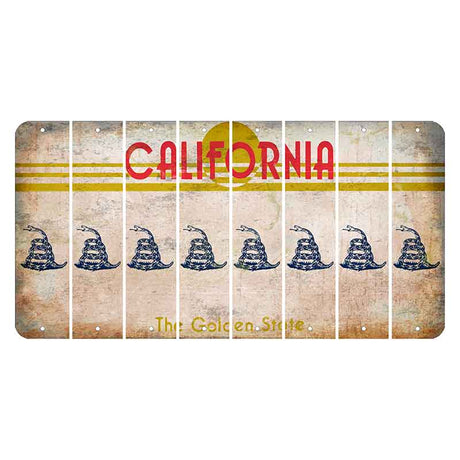 California The Golden State Cut License Plate Strips (Set of 8) Gadsden