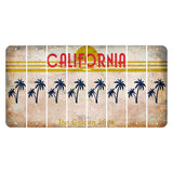 California The Golden State Cut License Plate Strips (Set of 8) Palm Trees