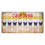 California The Golden State Cut License Plate Strips (Set of 8) Butterfly