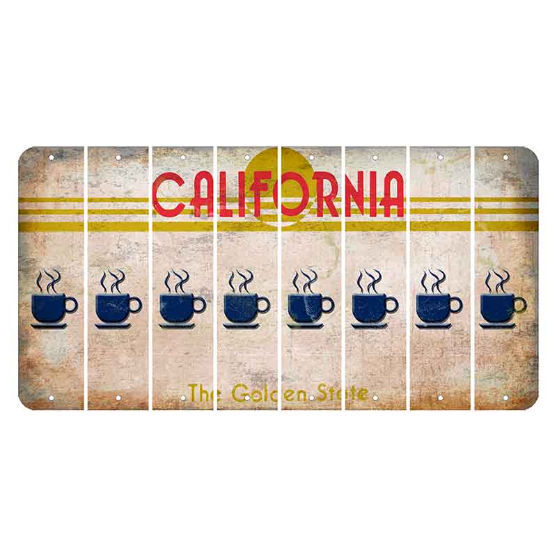 California The Golden State Cut License Plate Strips (Set of 8) Coffee Mug