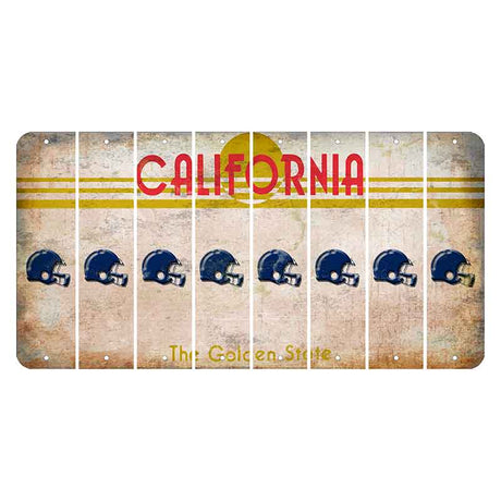 California The Golden State Cut License Plate Strips (Set of 8) Football Helmet
