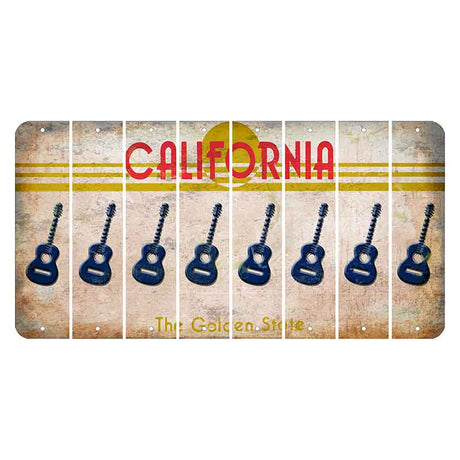 California The Golden State Cut License Plate Strips (Set of 8) Guitar