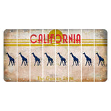California The Golden State Cut License Plate Strips (Set of 8) Giraffe