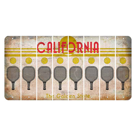 California The Golden State Cut License Plate Strips (Set of 8) Pickleball
