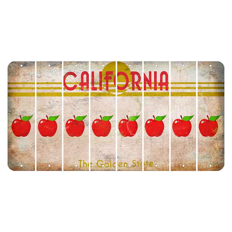 California The Golden State Cut License Plate Strips (Set of 8) Apple