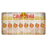 California The Golden State Cut License Plate Strips (Set of 8) Peach